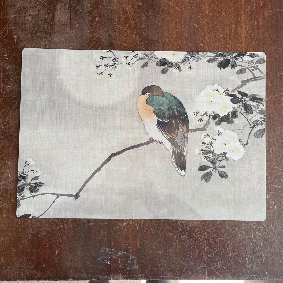 Metallschild-japanischer Vogel-Weinlese-botanische Anlage