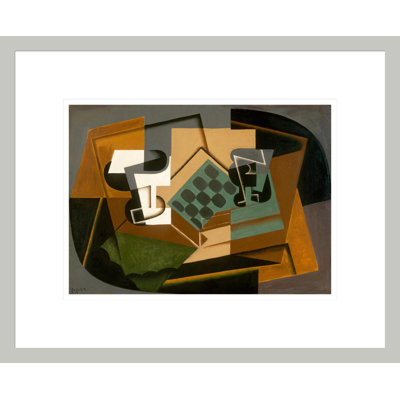 Chessboard Glass and Dish by Juan Gris -Framed Giclee Print