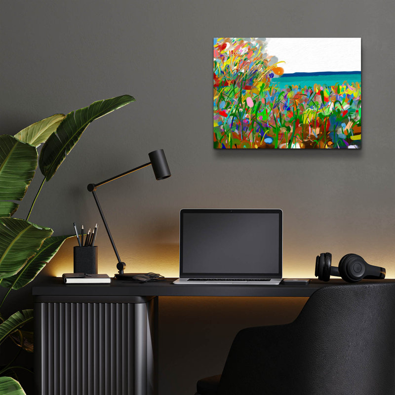 Art mural en verre Winston Porter «Méditerranée» par Cesare Bellassai, H 12 po x l 16 po x P 0,13 po