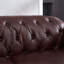 Canapé rembourré en similicuir de 85,8 po Chesterfield