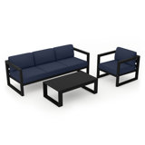 Avion 3 Piece Sofa Seating Group with Sunbrella Cushions
