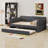 Modern Platform Bed Featuring An Upholstered Frame And  Trundle-407793603