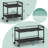 2-Tier Expandable Rolling Pantry Cart with Wheels, Adjustable Floor Organizer, Black