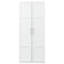 Armoire blanche avec 2 portes et 3 cloisons, 4 compartiments de rangement spacieux, unité de cuisine haute facile à ranger, portes, espaces,