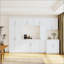 Armoire de rangement murale empilable, blanche, avec étagères et portes amovibles pour une organisation efficace