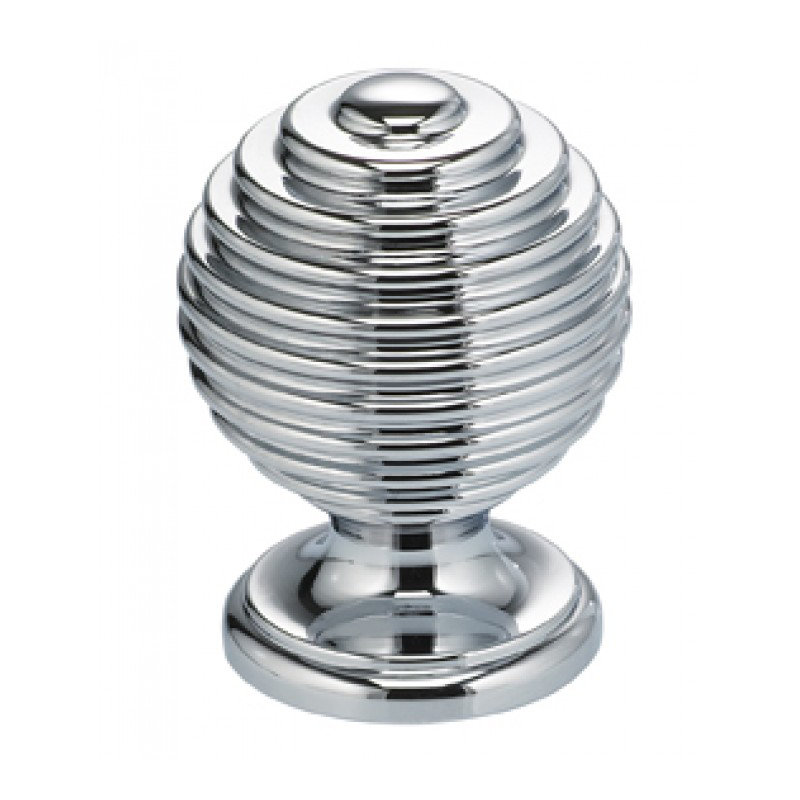 Round Knob, 1" H x 1" W x 1.31" D, Satin Chrome Plated