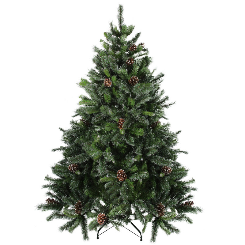 Arbre de Noël artificiel pin enneigé 6,5 pi avec pommes de pin Delta