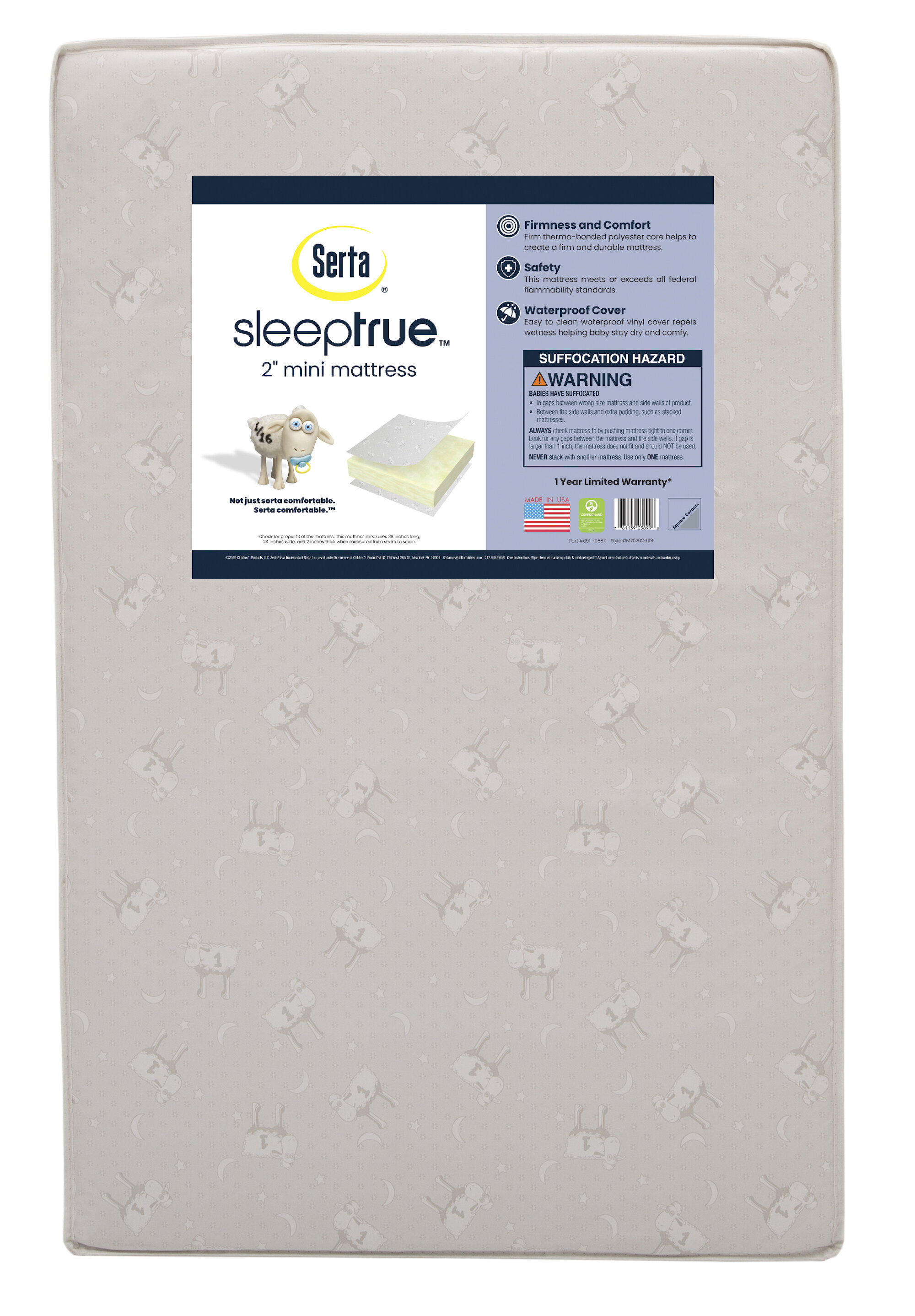 Serta mini hotsell crib mattress