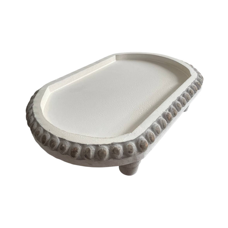 Spada Solid Wood Tray, White