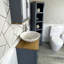 Marrs 485 mm Freestanding Cloakroom Vanity with Vessel Stone Basin-1365825849