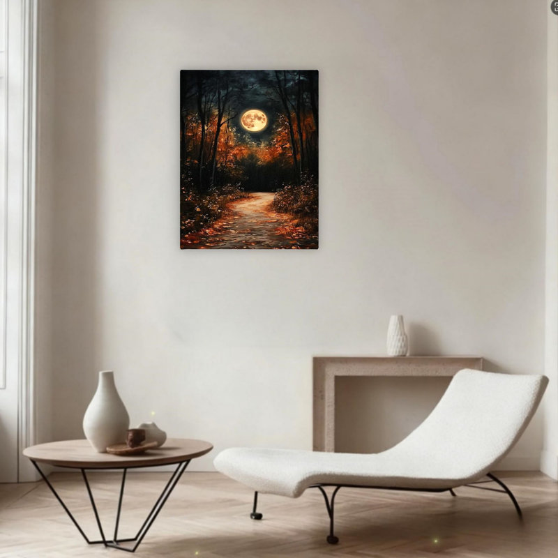 Art mural 24 pi x 36 po Moonlit Forest Path