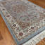 Tapis gris clair / bleu en soie noué à la main de conception unique 3 pi x 5 pi Atika