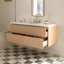 Ensemble de meuble-lavabo mural rectangulaire simple 54 po avec comptoir à quartz blanc Carrara de 1,5 po Mulloy-746427712-746427718