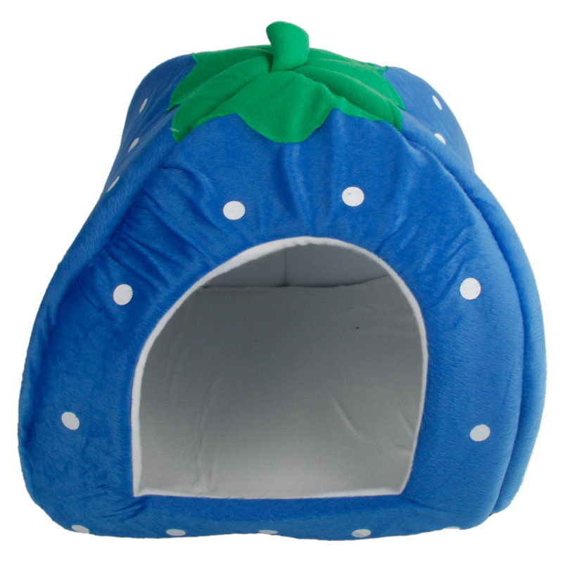 Dôme d’animal doux en coton Ricard, l 13,39 po x P 14,17 po x H 16,14 po, Bleu foncé