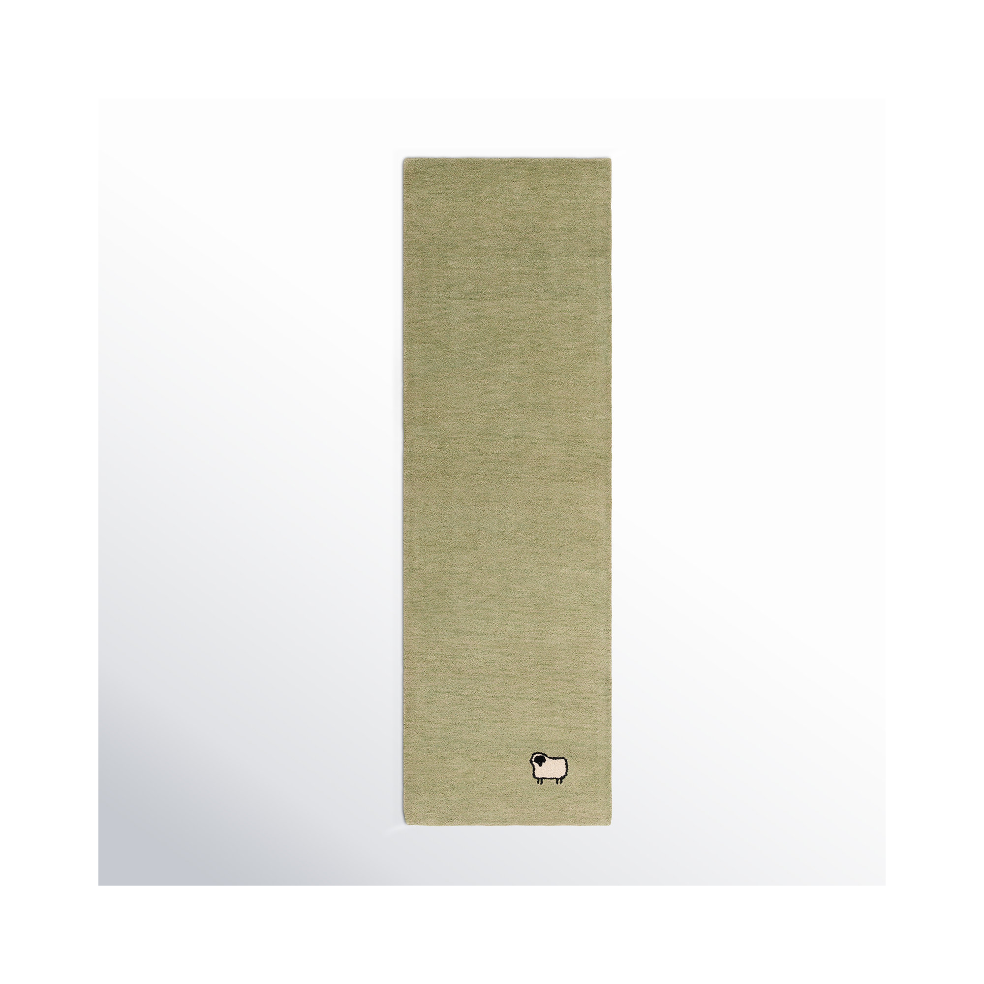 Racheal Handmade Light Green Rug, Runner 2'3" x 8'