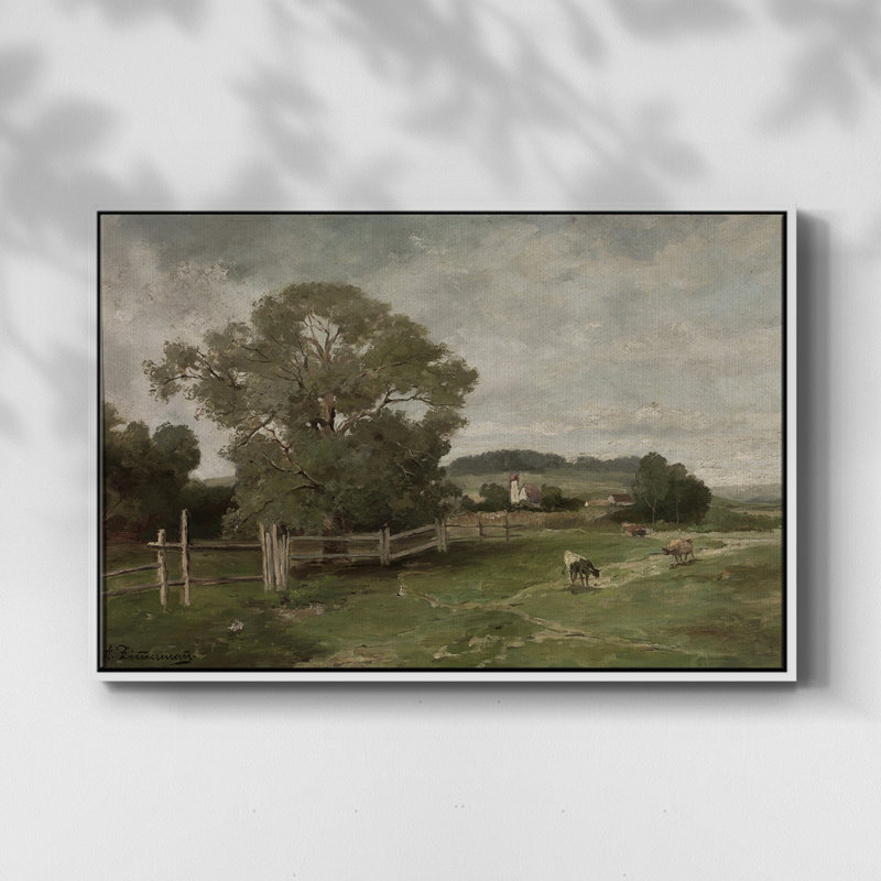 Paysage rétro - CDLXIX, Toile encadrée flottée blanche, H 25 po x l 17 po x P 1,5 po