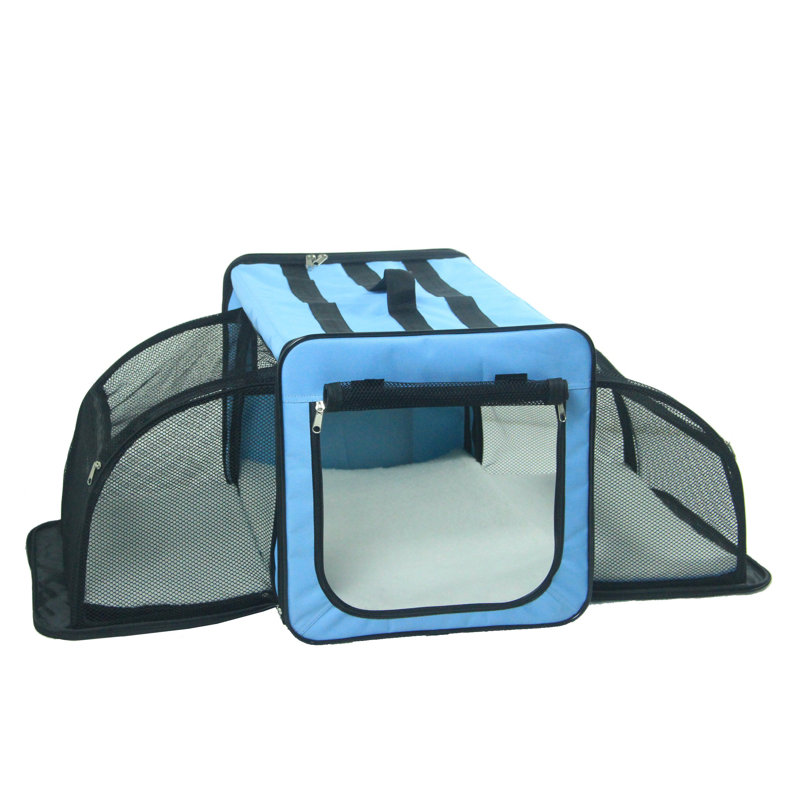 X-Small Blue Expandable Mesh Travel Pet Crate