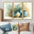 Toile avec cadre flottant or