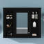 Armoire à pharmacie murale avec miroir, armoire de rangement de salle de bain 35 po x 27,5 po avec 6 tablettes ouvertes, tablette réglable, charnières à fermeture en douceur