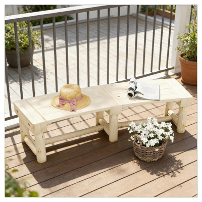 Semicircular Natural Wood Outdoor Tree Bench
