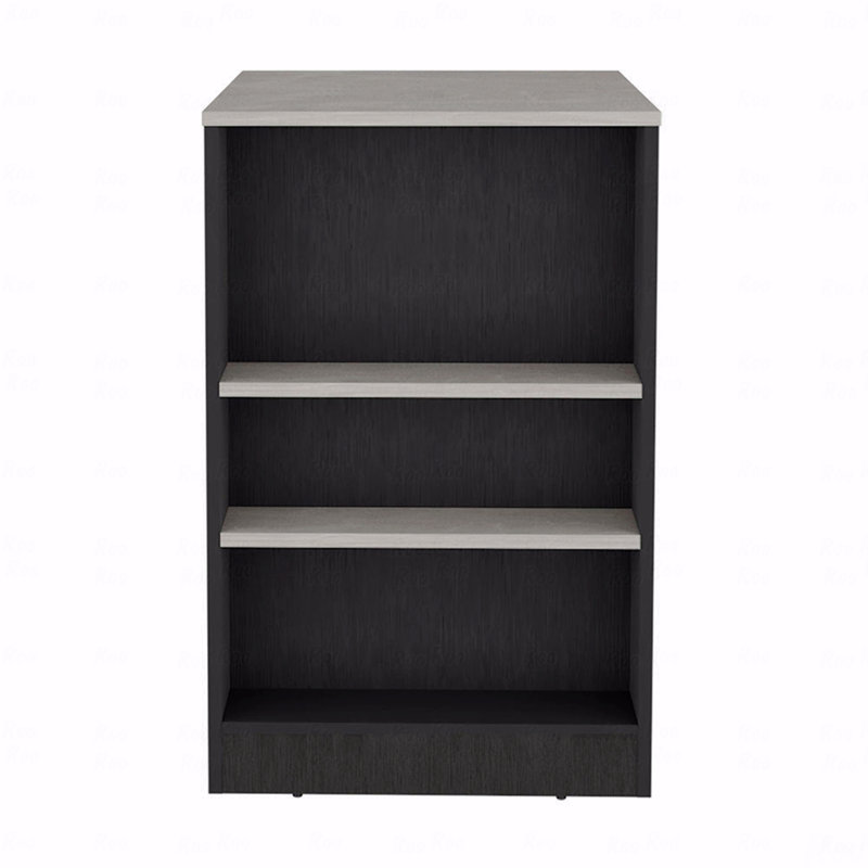 Kitchen Island With 3-Side Shelves, Black