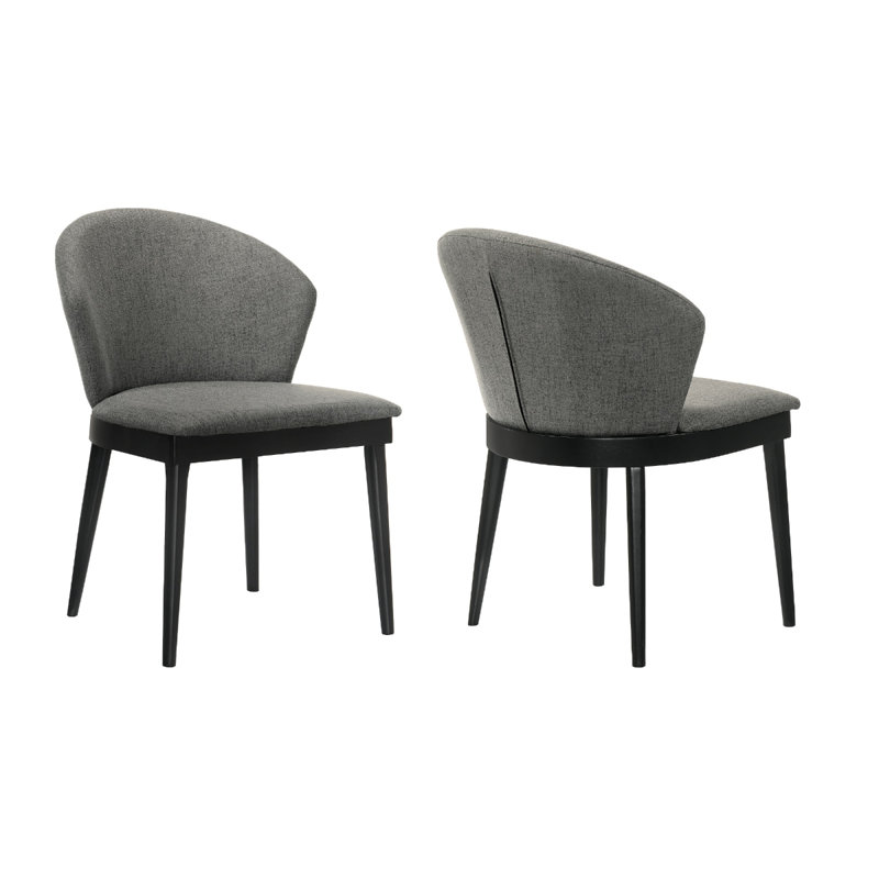 Bartu 19'' H Upholstered Side Chair, Gray, Black