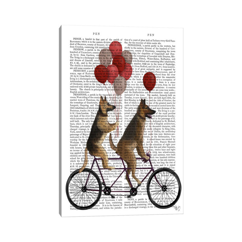 German Shepherd Tandem, Print BG by Fab Funky - Wrapped Canvas Print, 66.04cm H x 45.72cm W x 1.91cm D