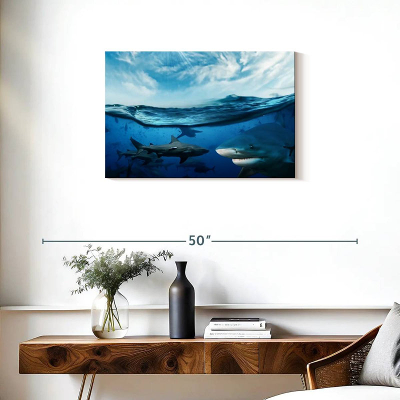 Shiver Of Sharks Sunshine, 20" H x 30" W