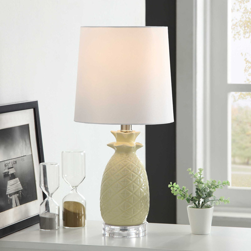 Grubb Ceramic Table Lamp, White, Yellow