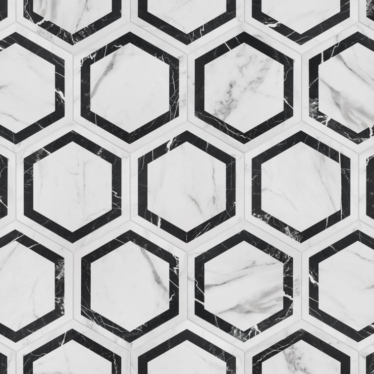 BioTech 11" x 13" Porcelain Marble Look Wall & Floor Tile