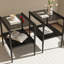 De 2 tables de bout de salon - verre trempé et impression brune, L 19,1 po x l 15,48 po, H 21,68 po, table portante de 110 lb, plateau et couche, brun, capacité de charge-1852241986-1852242047