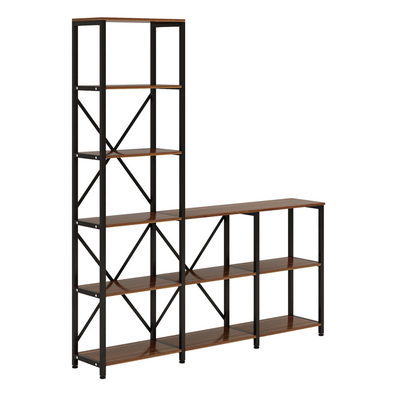 Bibliothèque étagère de coin à 9 tablettes