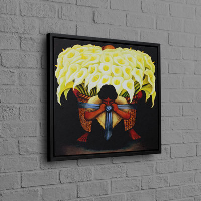 Handmade Diego Rivera Inspired Flower Wall Art Featuring Printable and Framed Canvas for Trendy Home Decor