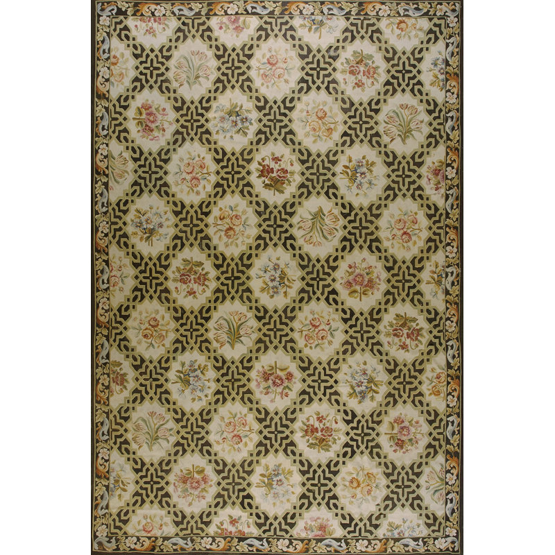 Grand tapis antique français Aubusson