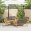 Set Of 4, Teak Look Acacia Wood, Rope Large Durable-1406748557