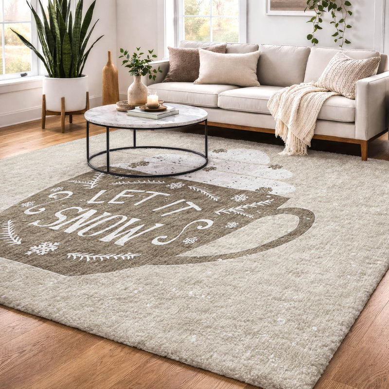 Tapis de Noël de qualité supérieure lavable à la machine Dream Shag ADS218, 8 pi x 10 pi