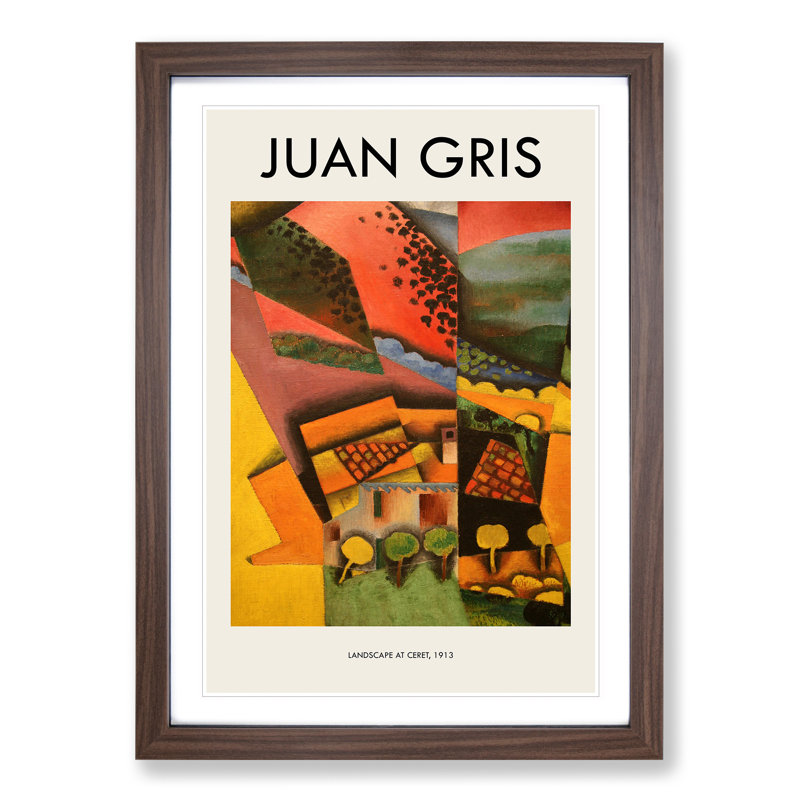 Landscape by Juan Gris - Picture Frame Art Prints, Walnut Framed Framed, 48cm H x 36cm W x 2cm D