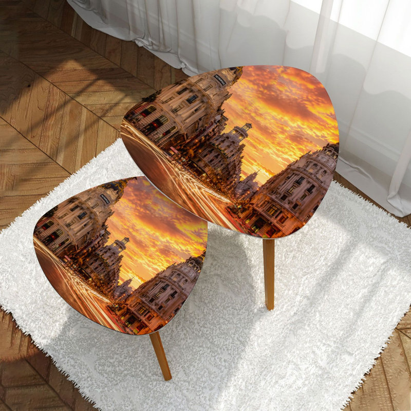 Ensemble de 2 tables basses gigognes Triangle