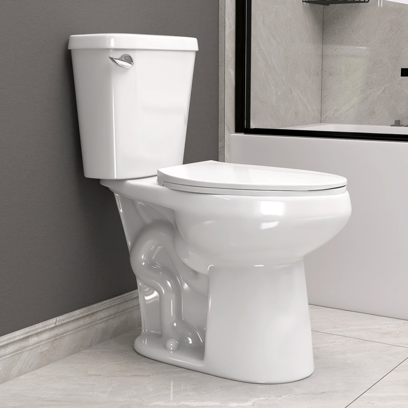 21" Extra Tall Toilet Elongated Two Piece Toilet with Powerful 1.28GPF Flush Tall Toilet for Disabled