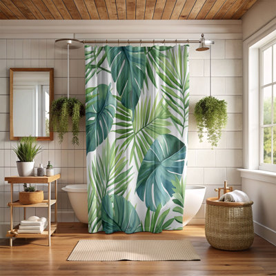 Rideau de douche standard 1 pièce Soft Soft Leaves