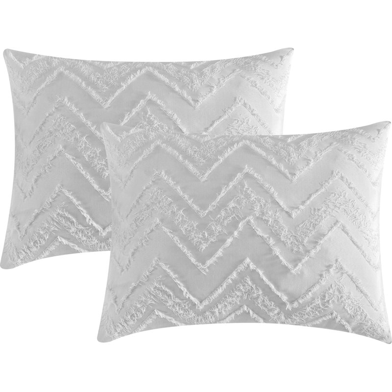 Farisa Microfiber 7 Piece Comforter Set, White, California King Comforter + 6 Additional Pieces 