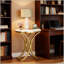 Table d'appoint polyvalente pour canapé, table basse ronde élégante, table basse étroite avec pattes en faux marbre et dorés