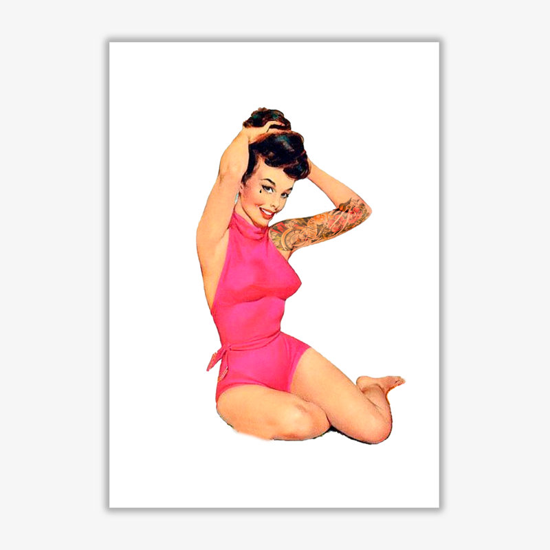 Retro Pin Up Girl - Print, No Frame, 30 cm H x 21 cm W x 1 cm D