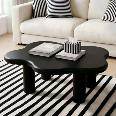 Tables basses Cloud & Cock, table moderne en bois aggloméré noir de 40 po pour la maison