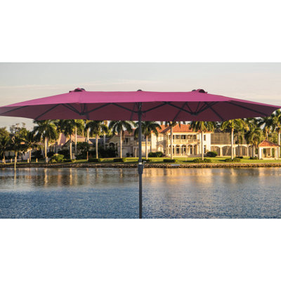 Double 15Ft X 9Ft Umbrella For Colorful Garden Deck Backyard Pool - Extra Large With Crank And Wind Vents Patio Outdoor