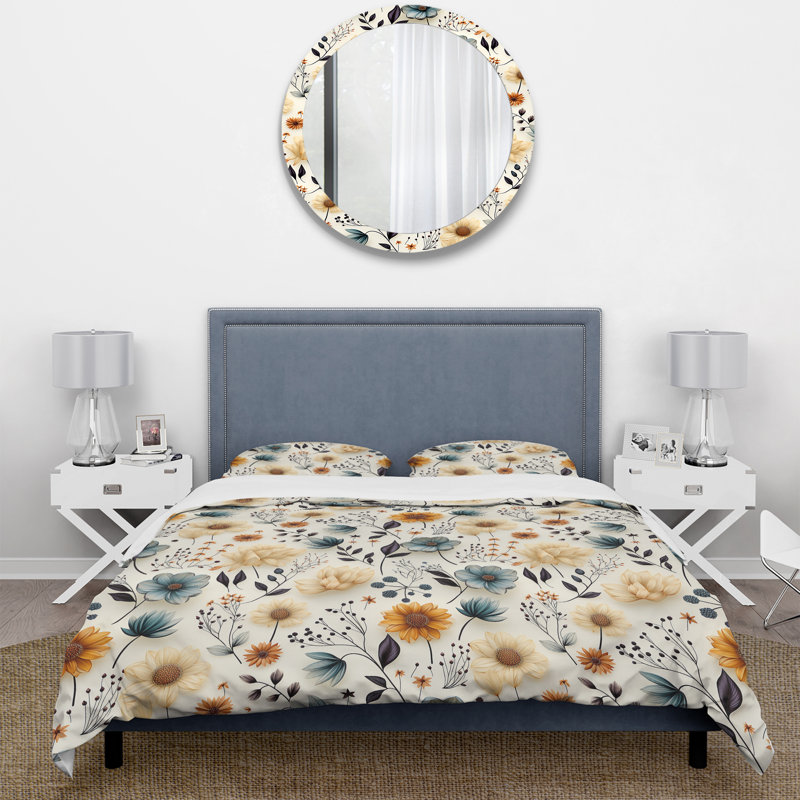 Botanical Nomad Boho Motif - Ensemble de housse de couette Boho - Microfibre de polyester