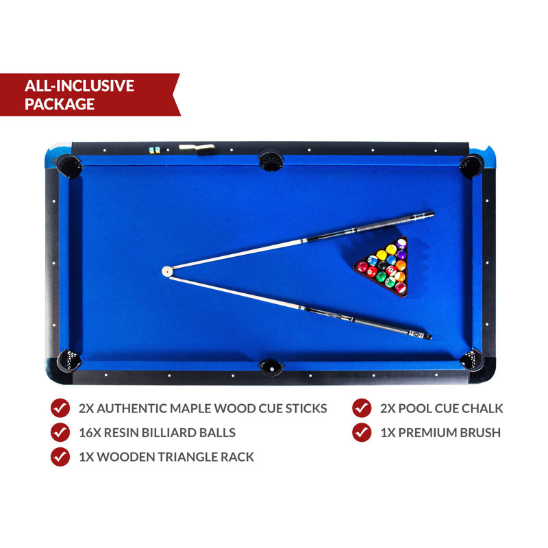 Orion 8-Foot Black and Blue MDF Tournament Billiard Table