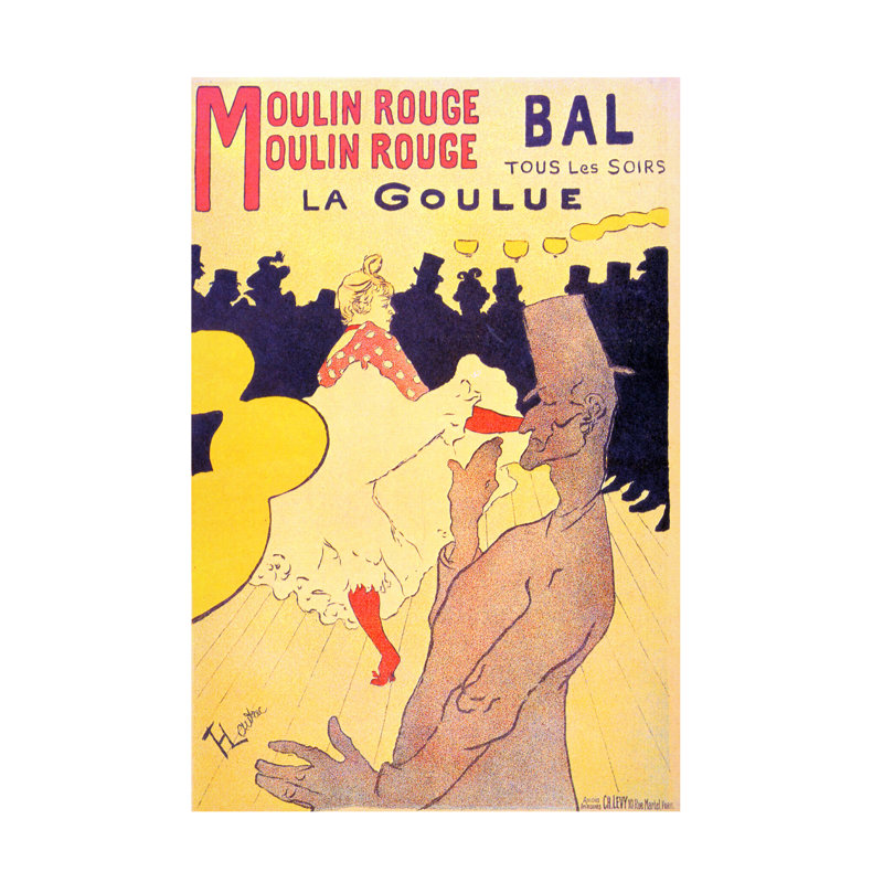 «Henri De Toulouse-Lautrec», affiche de l'exposition Forla Goulue au Moulin Rouge, Paris, 1891, H 47 po x l 30 po