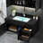 Sanes 36" Modern Black 2-Drawers-&2-Door Wall-Mounted Single Bathroom Vanity Set
