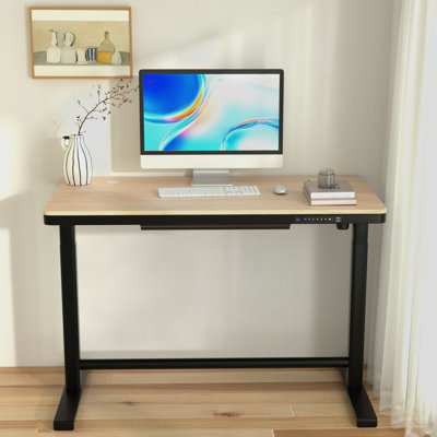 Koyno Height Adjustable Standing Desk with Built in Outlets -  Inbox Zero, 2BA662D6FA554B07A5E43375454DA955